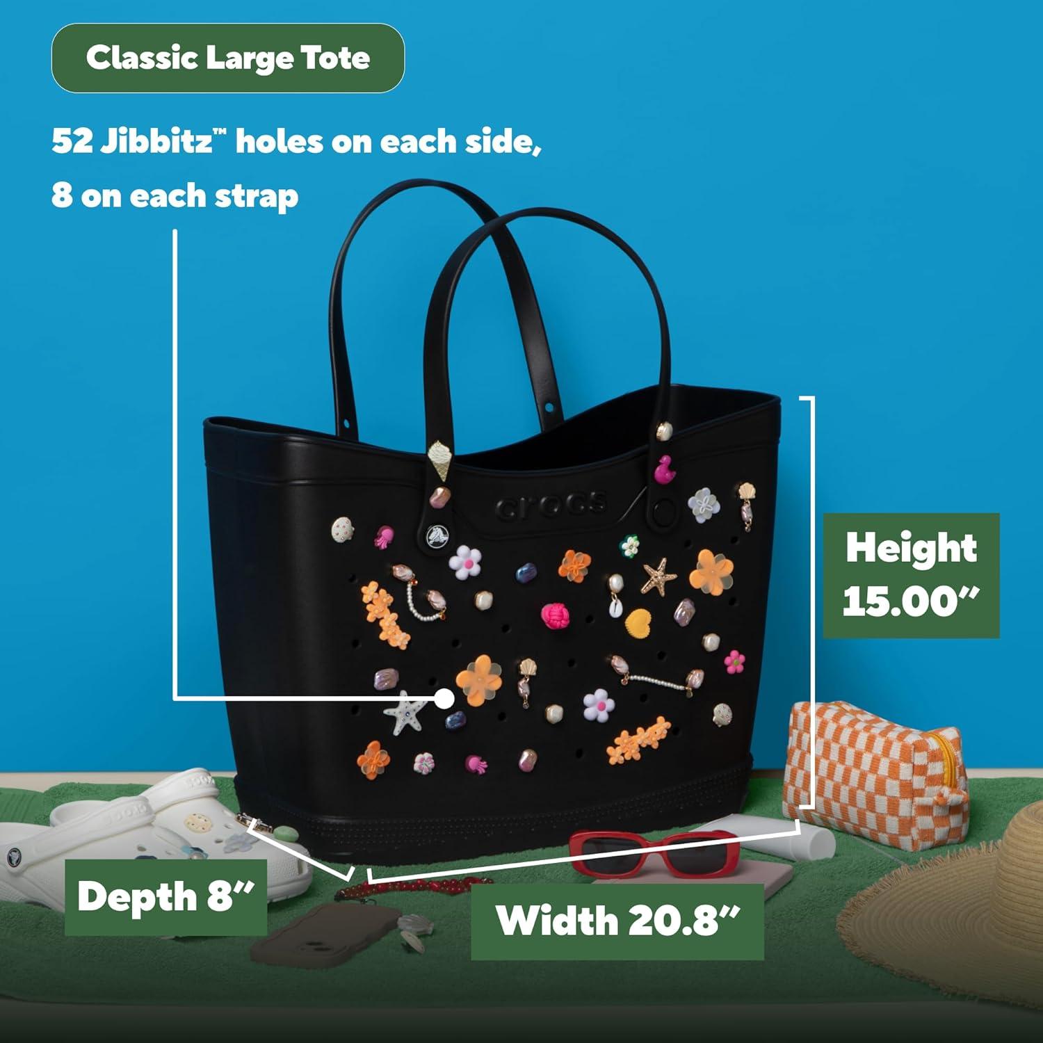 imageCrocs Classic Tote Bag for Women Large Black Personalize with Jibbitz Charms