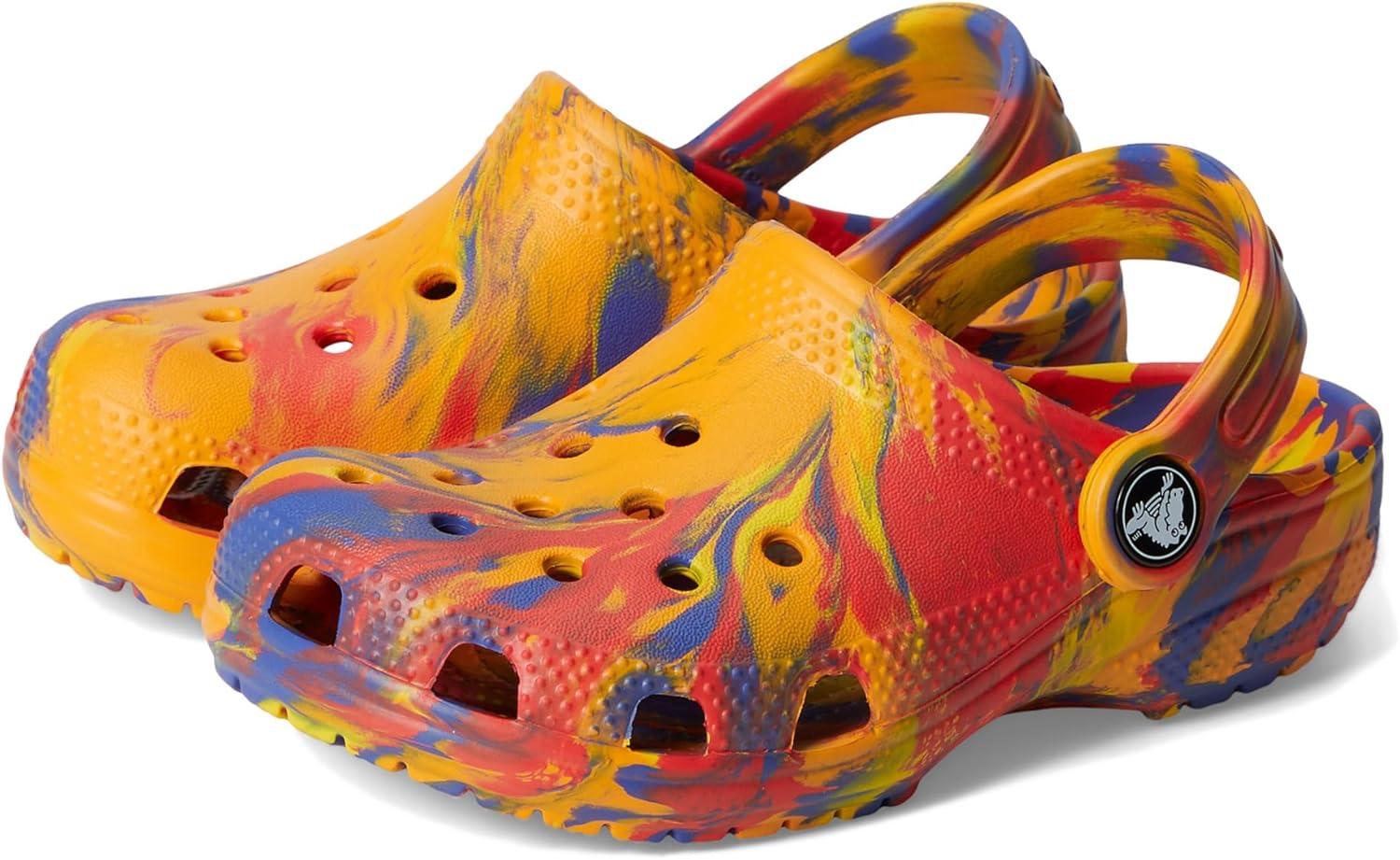 imageCrocs Kids Classic Marbled TieDye ClogOrange ZingMulti