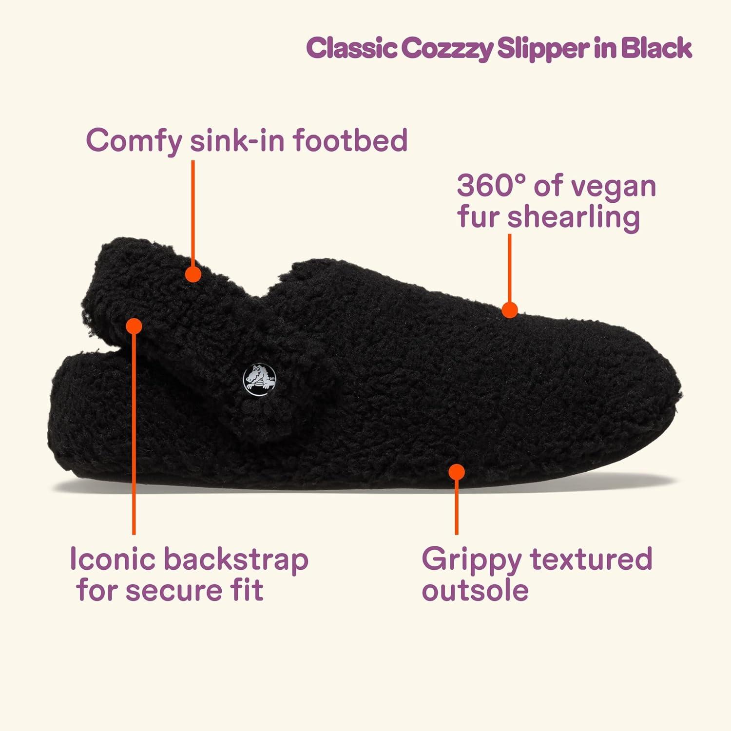 imageCrocs Unisex Adult Classic Cozzzy SlippersBlack