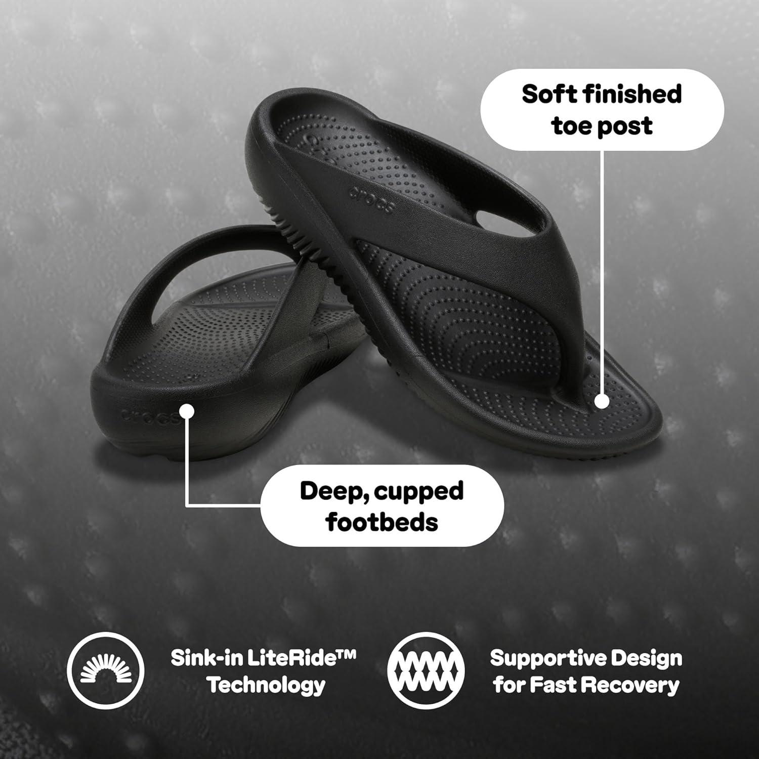 imageCrocs Unisex Adult Mellow Recovery Flip FlopsBlack