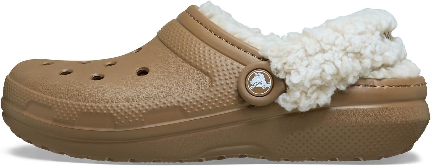 imageCrocs UnisexAdult Classic Fleece Lined Clogs Fuzzy Slippers for Women and MenSepia
