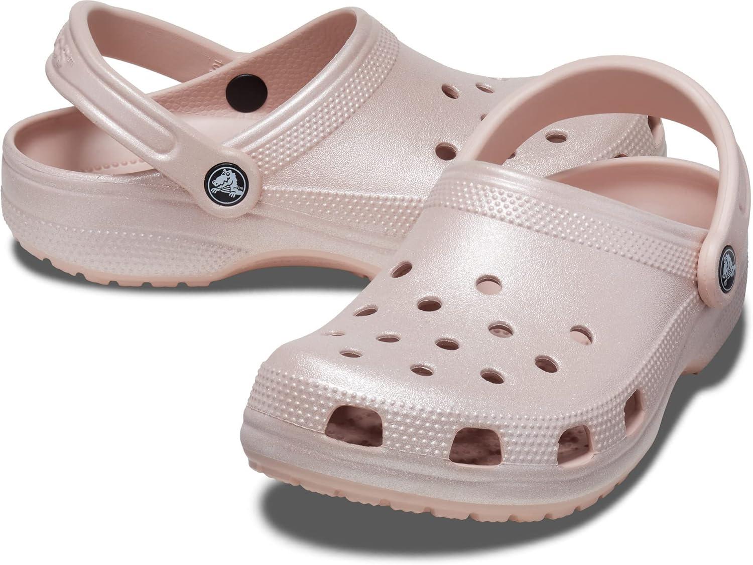 imageCrocs UnisexAdult Classic Glitter ClogsPink Clay Simmer