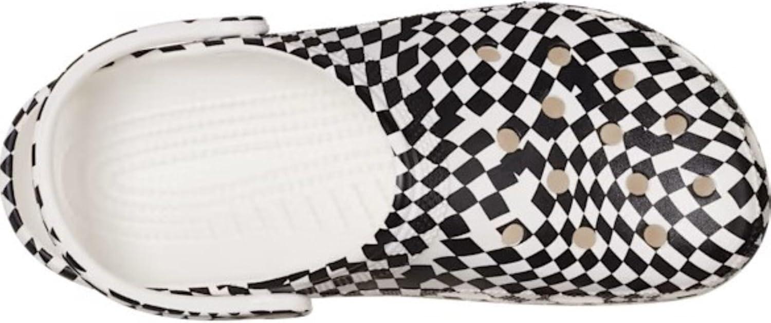 imageCrocs UnisexAdult Classic Graphic ClogsCheckered