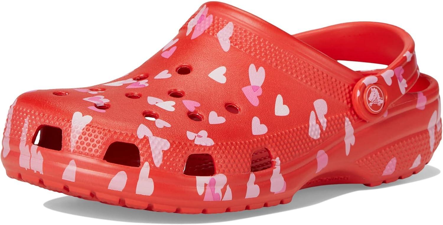 imageCrocs UnisexAdult Classic Graphic ClogsCherry RedHearts Butterflies