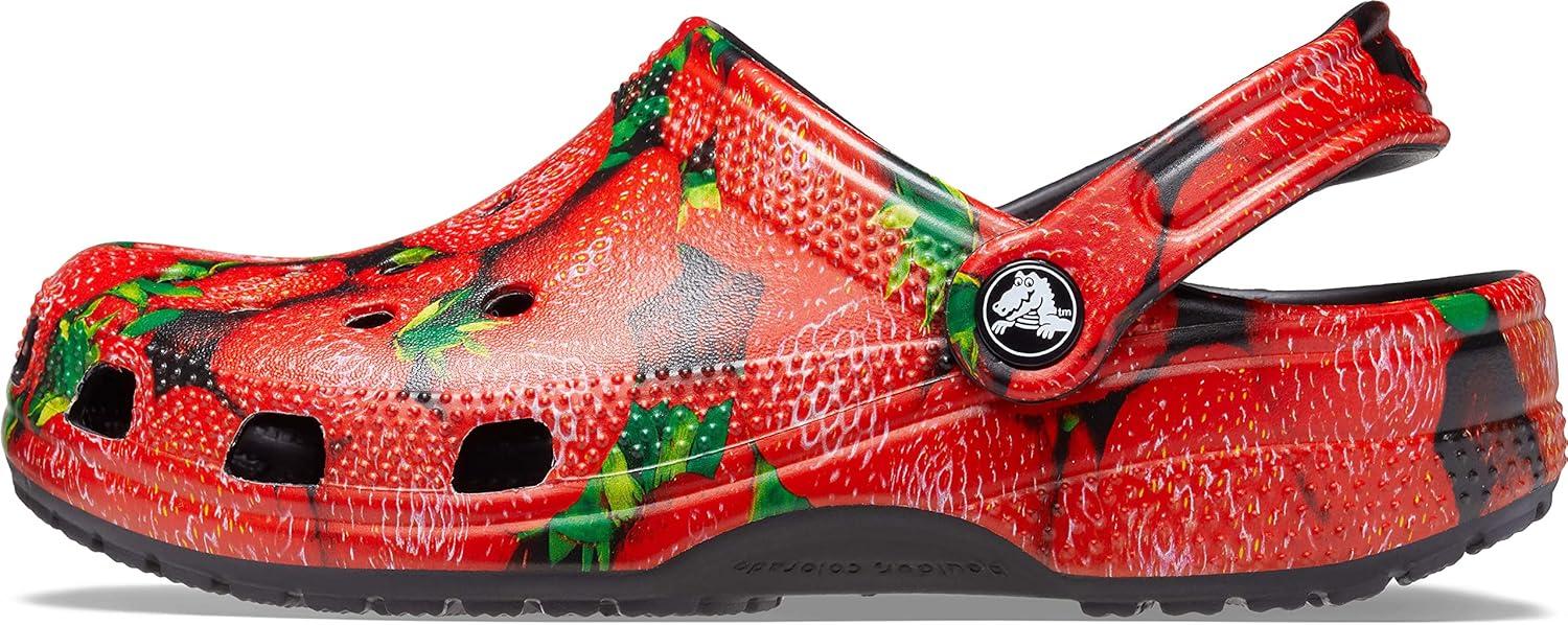 imageCrocs UnisexAdult Classic Graphic ClogsRedBlack
