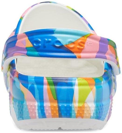 imageCrocs UnisexAdult Classic Graphic ClogsWhiteMulti