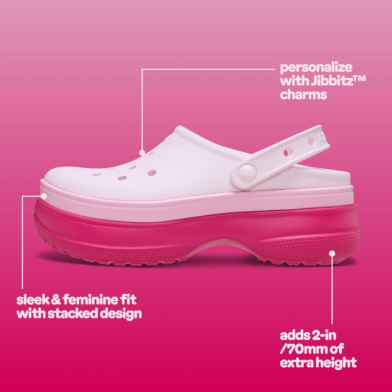 imageCrocs UnisexAdult Classic Stacked Clogs Platform PlatformDragon Fruit