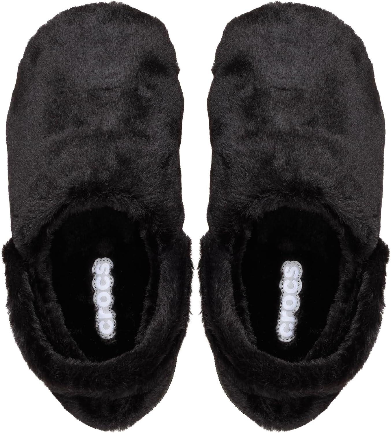 imageCrocs UnisexAdult Classic Unfurgettable Clogs Fuzzy SlippersBlack