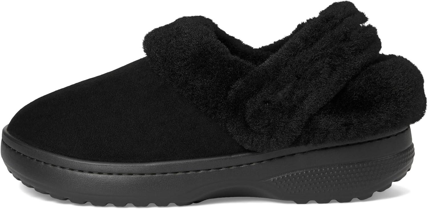imageCrocs UnisexAdult Classic Unfurgettable Clogs Fuzzy SlippersBlack Vegan Suede