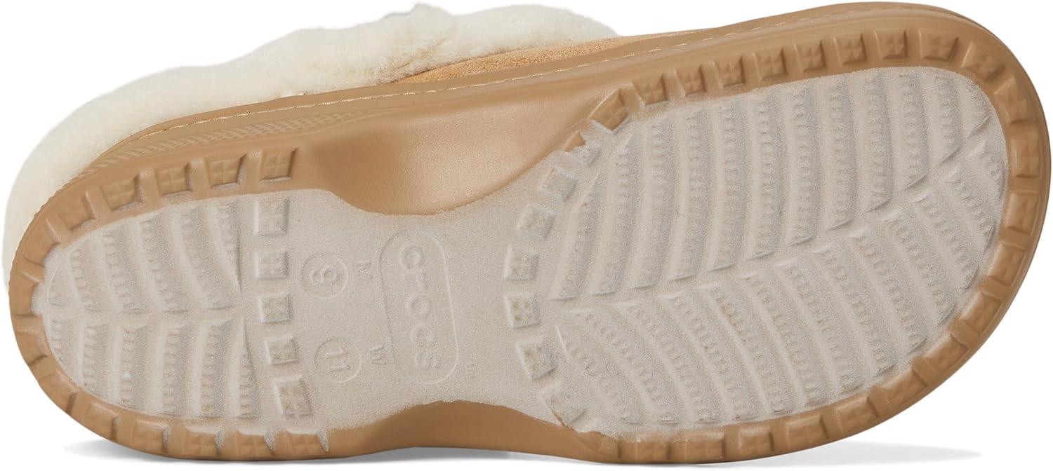 imageCrocs UnisexAdult Classic Unfurgettable Clogs Fuzzy SlippersSepia Vegan Suede