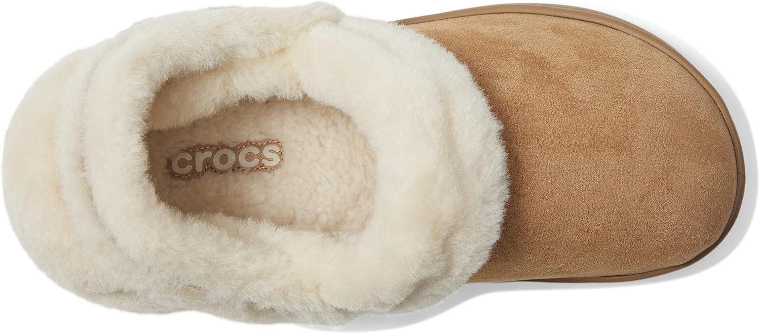 imageCrocs UnisexAdult Classic Unfurgettable Clogs Fuzzy SlippersSepia Vegan Suede