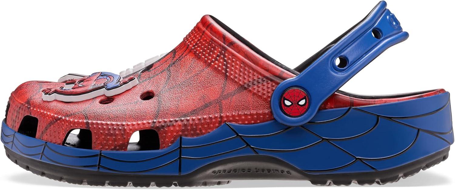 imageCrocs UnisexAdult Marvel Superhero Clogs Spiderman Black Panther and Captain America ShoesSpiderman Web