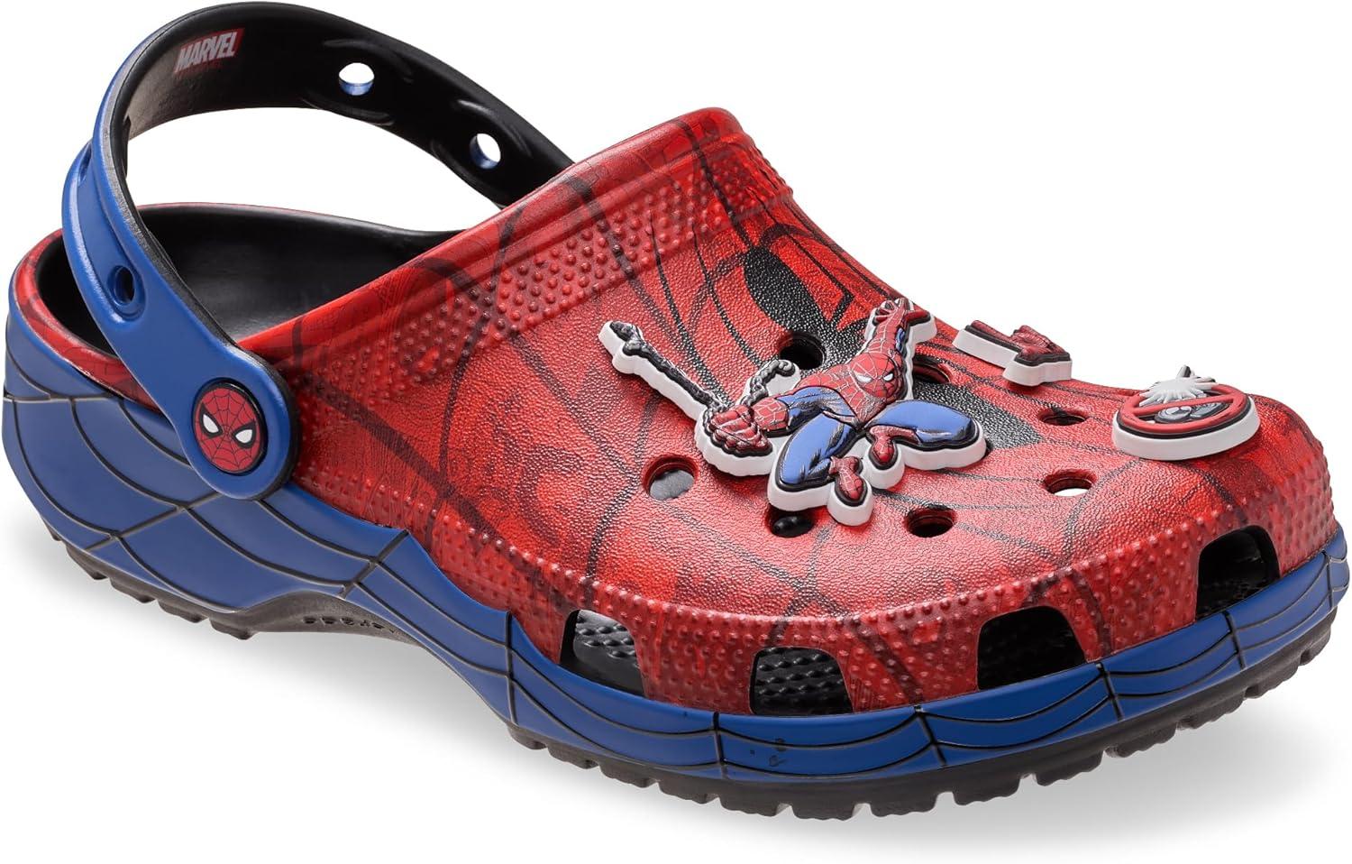imageCrocs UnisexAdult Marvel Superhero Clogs Spiderman Black Panther and Captain America ShoesSpiderman Web