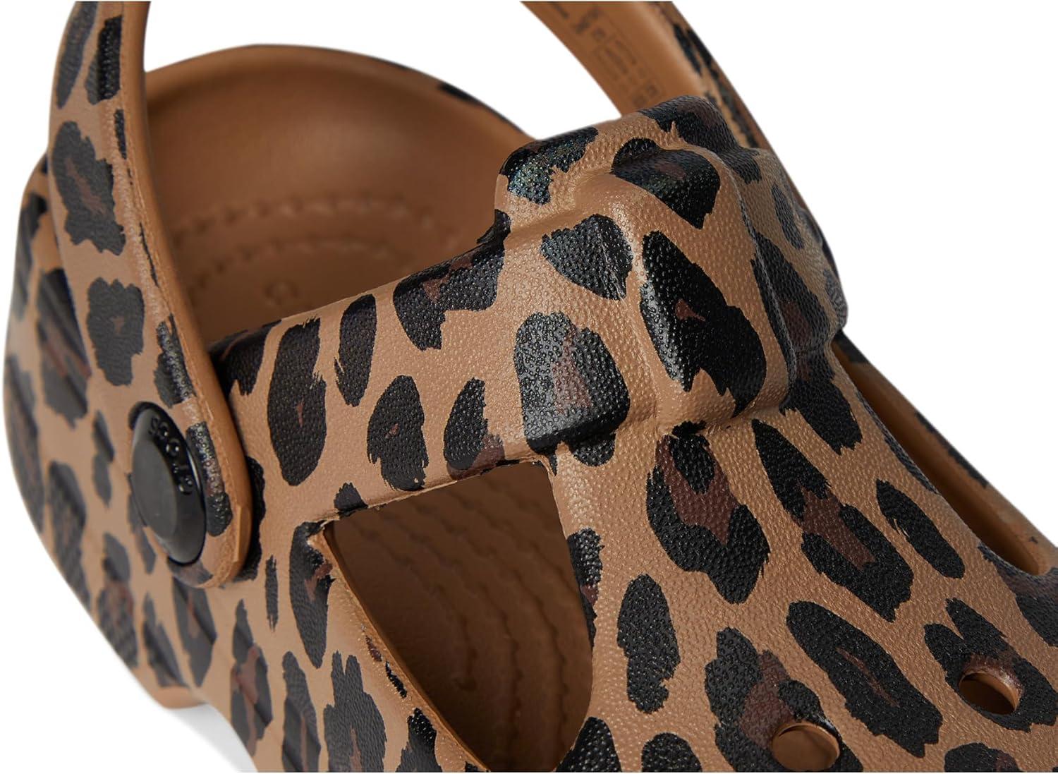 imageCrocs UnisexChild Classic Mary Jane Clogs ToddlerSepiaLeopard