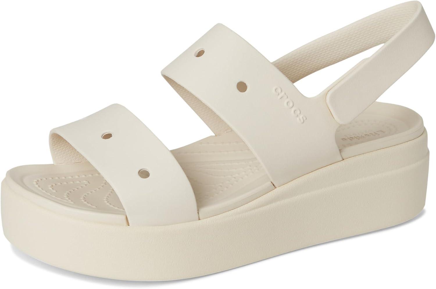 imageCrocs Womens Brooklyn 4U Low Wedges Platform Wedge Sandals for WomenStucco