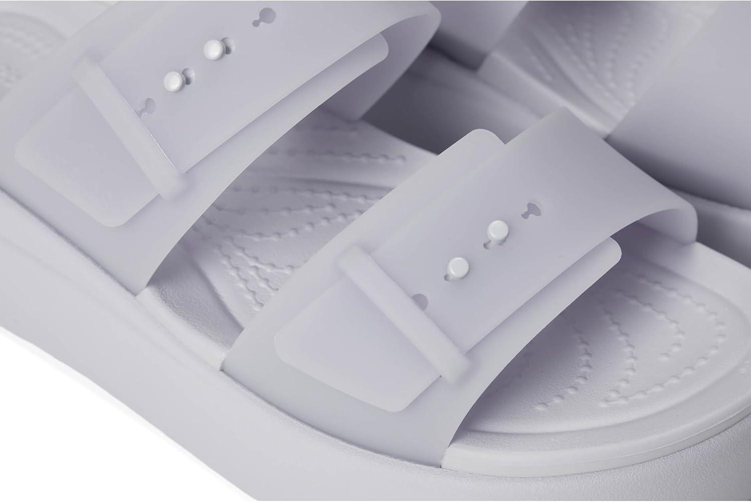 imageCrocs Womens Brooklyn Buckle Low WedgesPurple Moon