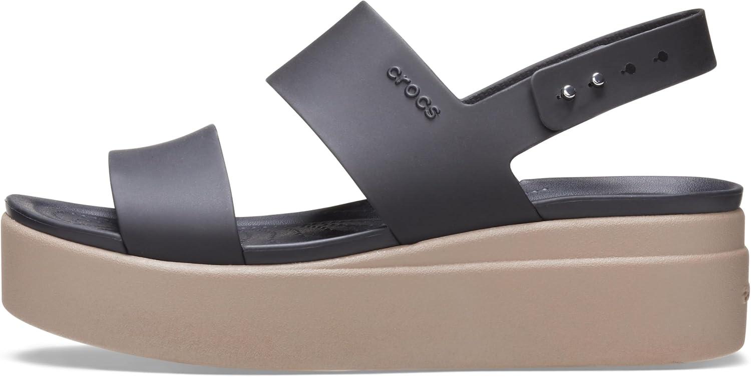 imageCrocs Womens Brooklyn Low Wedge SandalsBlackMushroom
