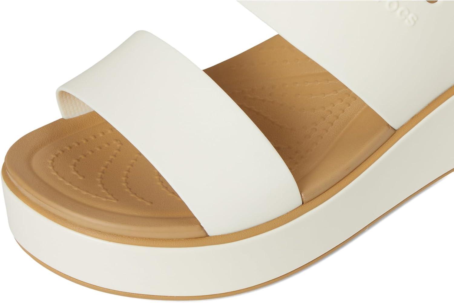 imageCrocs Womens Brooklyn Low Wedge SandalsChalkTan