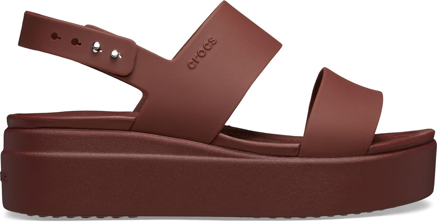 imageCrocs Womens Brooklyn Low Wedge SandalsDark Clay