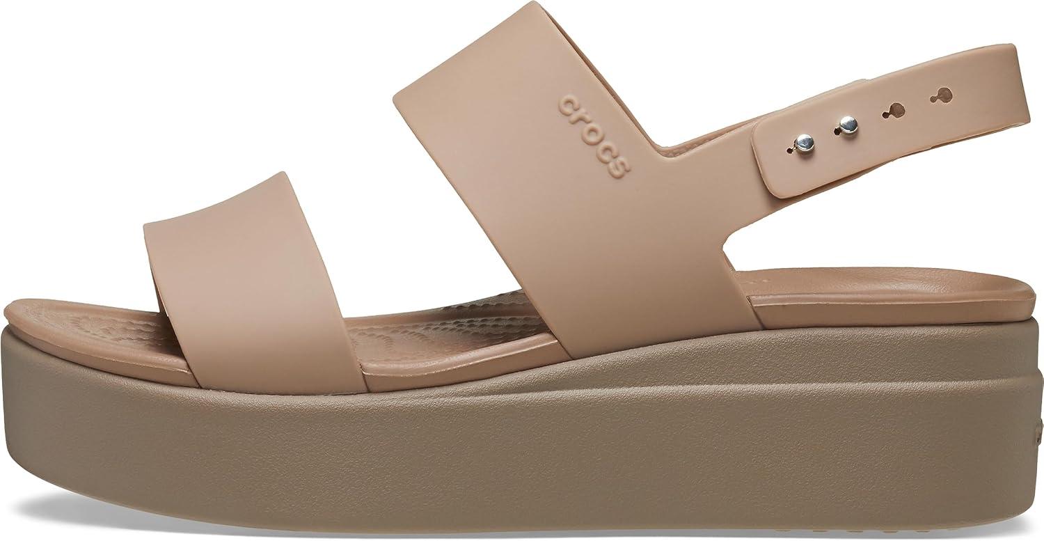 imageCrocs Womens Brooklyn Low Wedge SandalsLatteMushroom