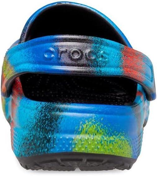 imageCrocs Womens Classic Marbled Tiedye ClogsBlackMulti Spray Dye