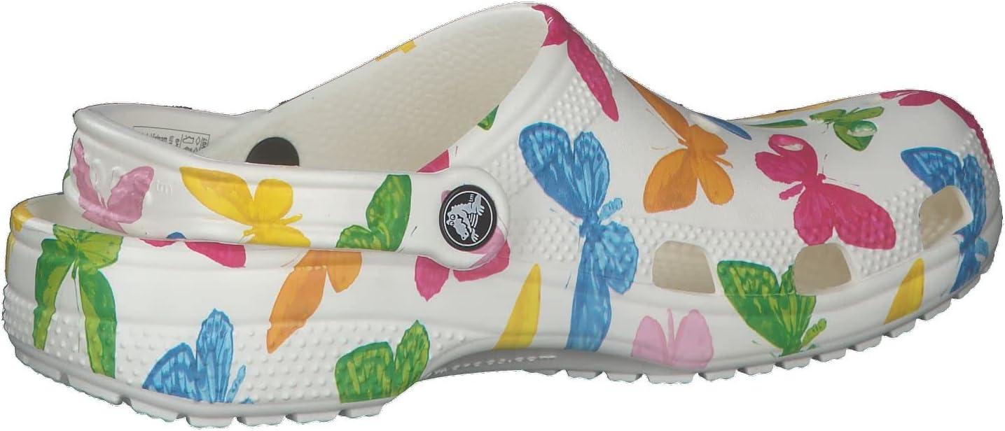 imageCrocs Womens Classic Marbled Tiedye ClogsButterflyWhite
