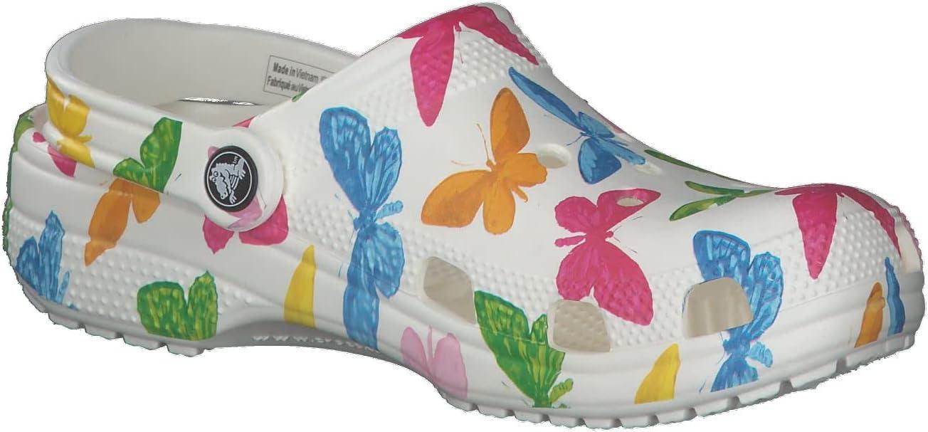 imageCrocs Womens Classic Marbled Tiedye ClogsButterflyWhite