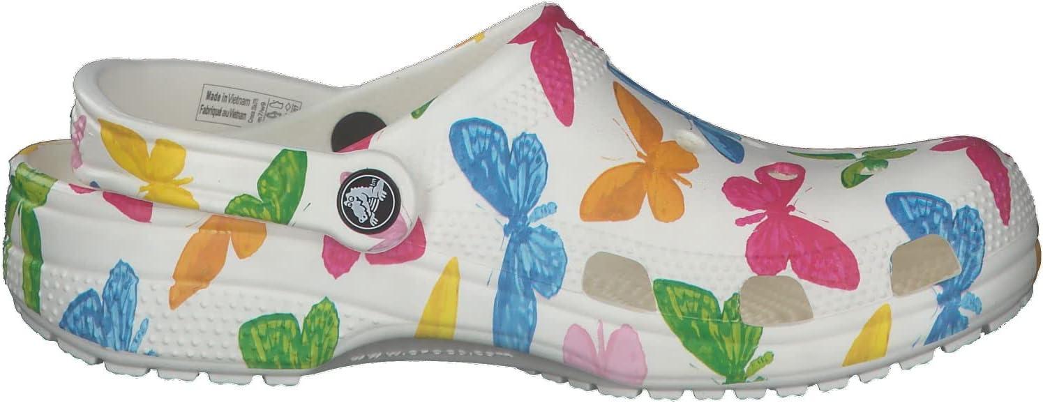 imageCrocs Womens Classic Marbled Tiedye ClogsButterflyWhite