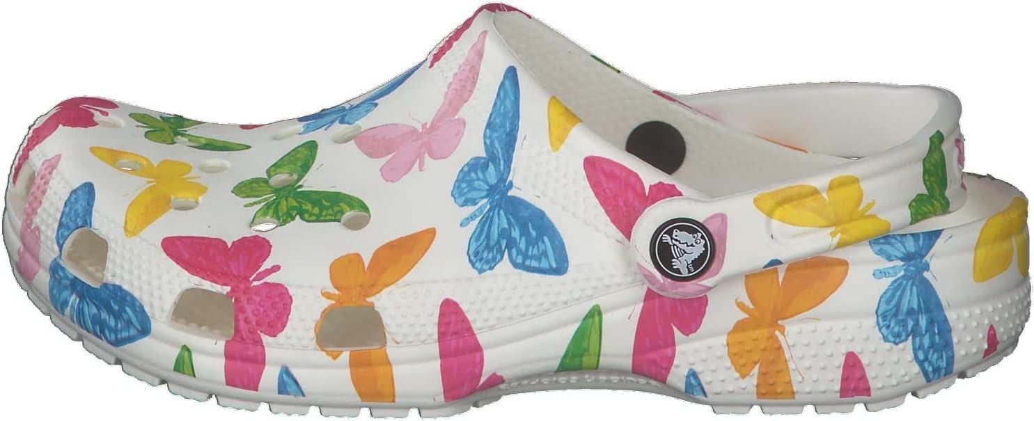 imageCrocs Womens Classic Marbled Tiedye ClogsButterflyWhite