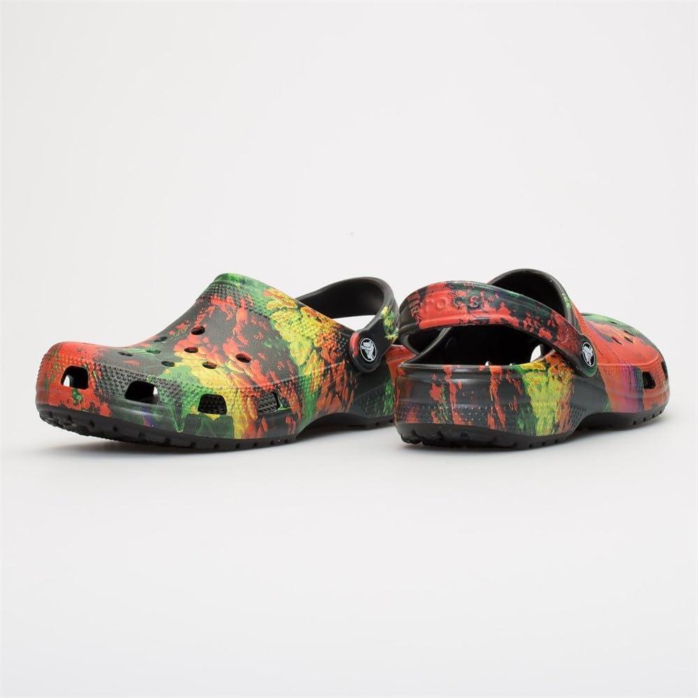 imageCrocs Womens Classic Marbled Tiedye ClogsWhite Multicoloured