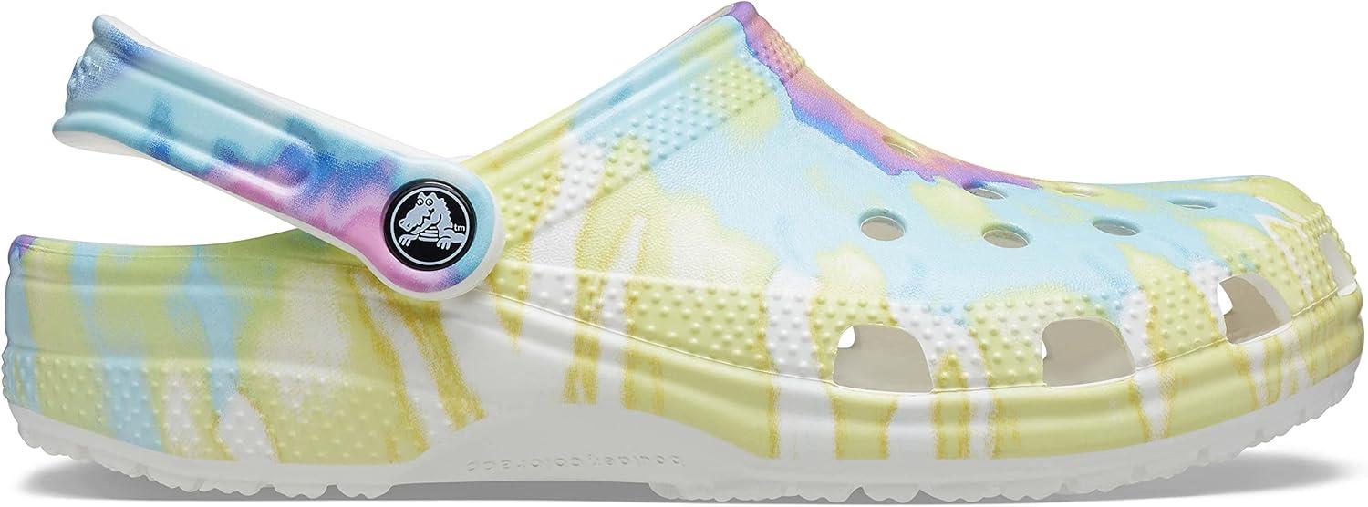 imageCrocs Womens Classic Marbled Tiedye ClogsWhiteMulti