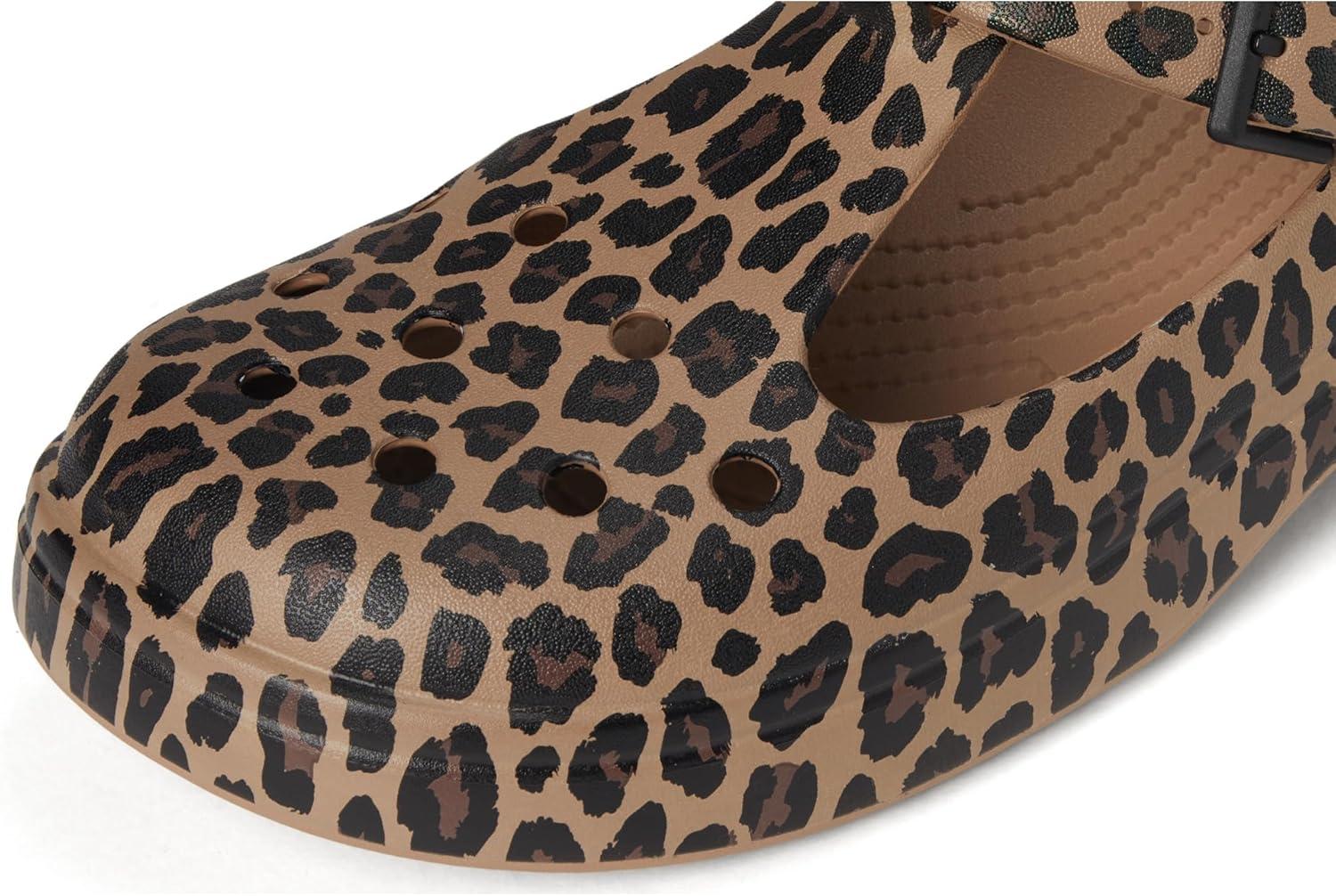 imageCrocs Womens Classic Mary Jane Clogs Mary Janes for WomenSepiaLeopard