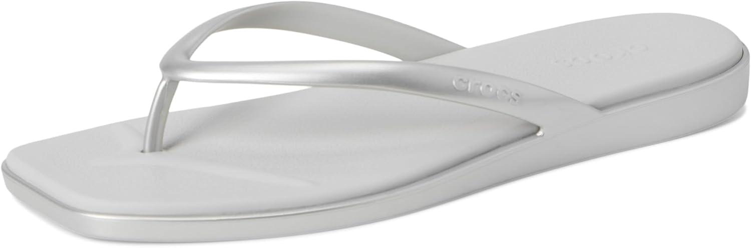 imageCrocs Womens Miami Flip Flops Thong SandalsSilver