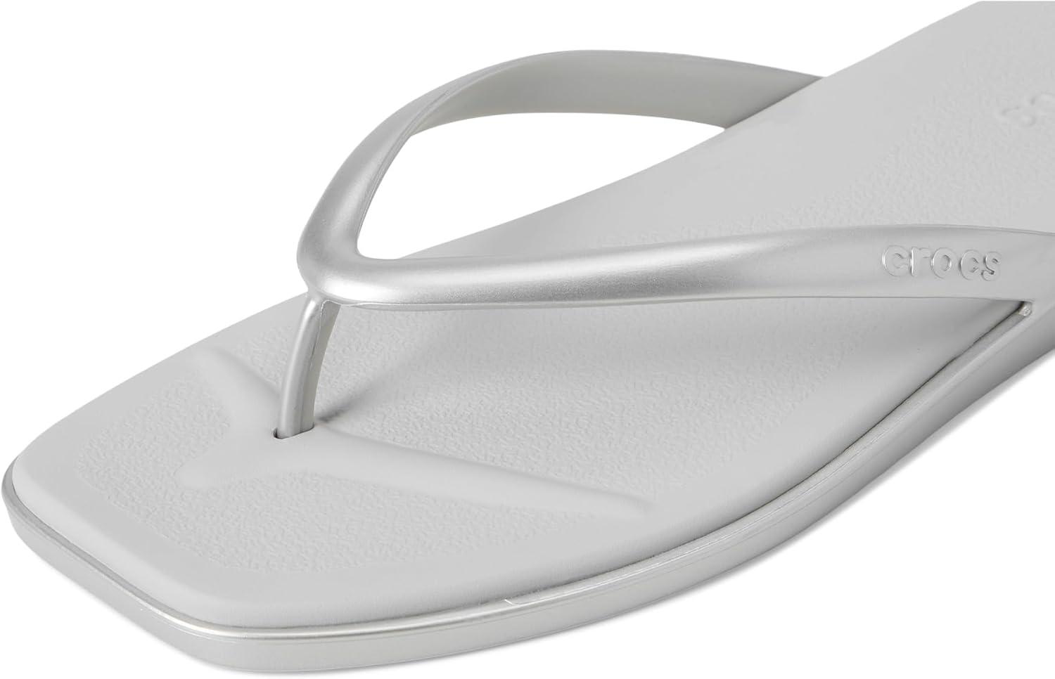 imageCrocs Womens Miami Flip Flops Thong SandalsSilver