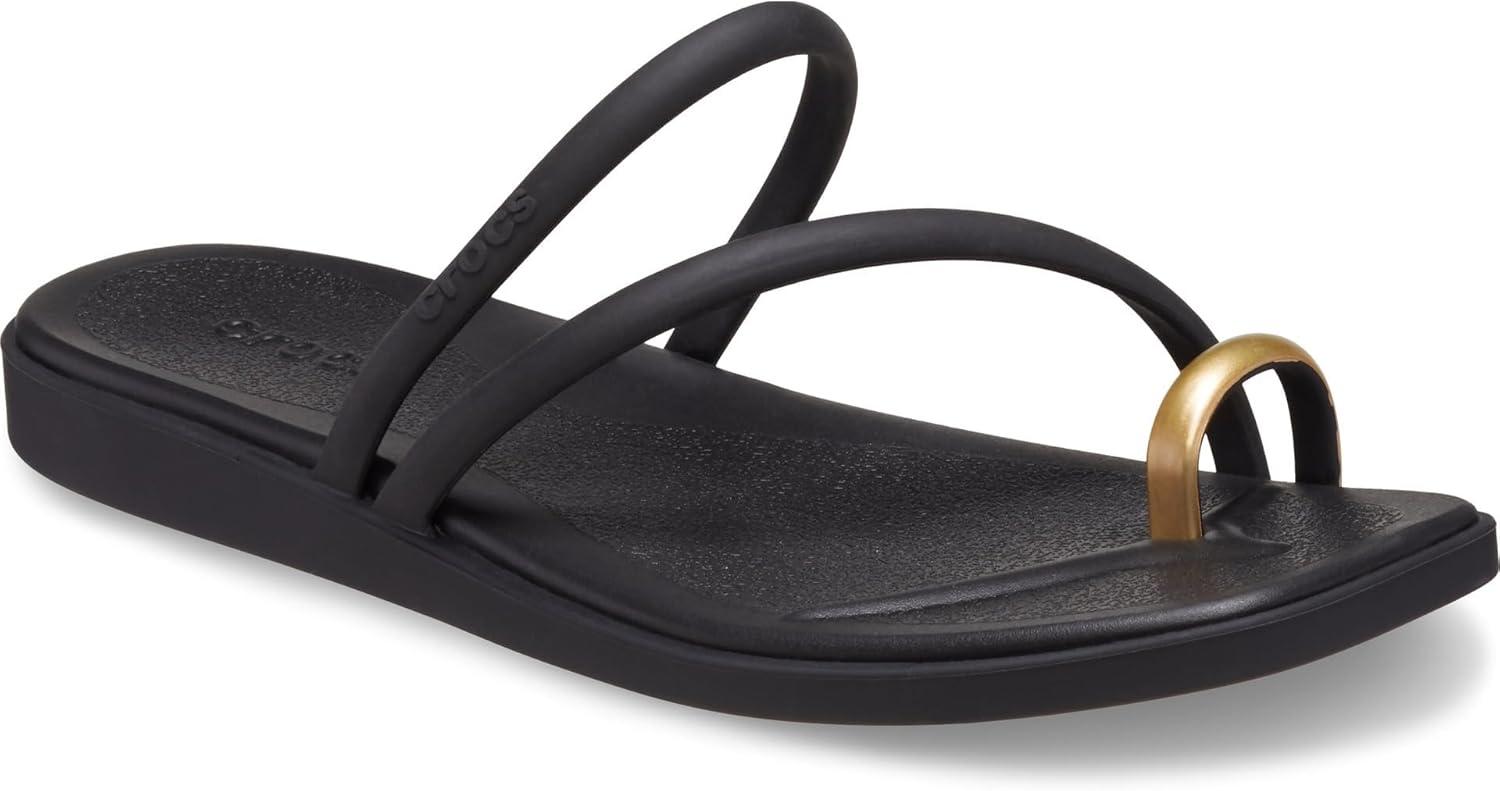 imageCrocs Womens Miami Toe Loop SandalsMetallic Black
