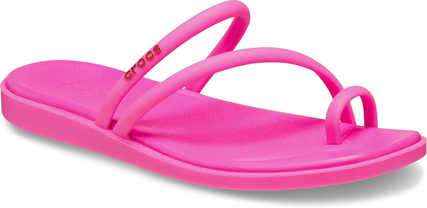 imageCrocs Womens Miami Toe Loop SandalsPink Crush