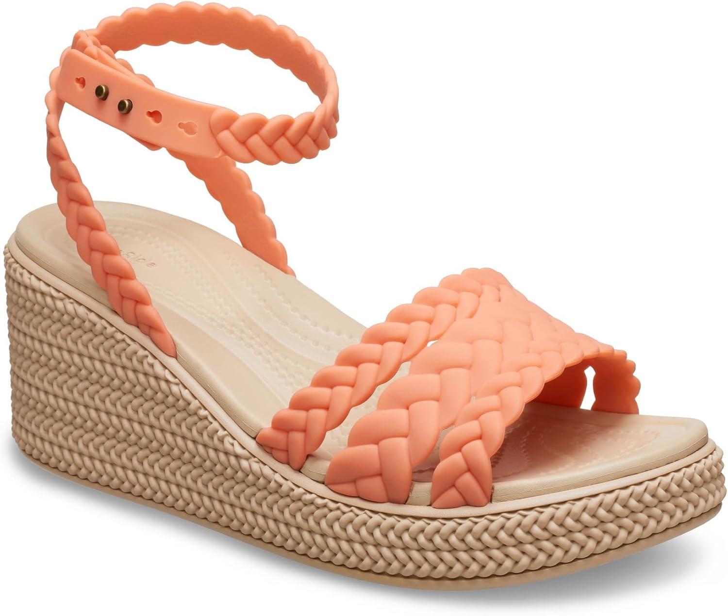 imageCrocs womens Brooklyn Ankle Strap WedgesGrapefruit