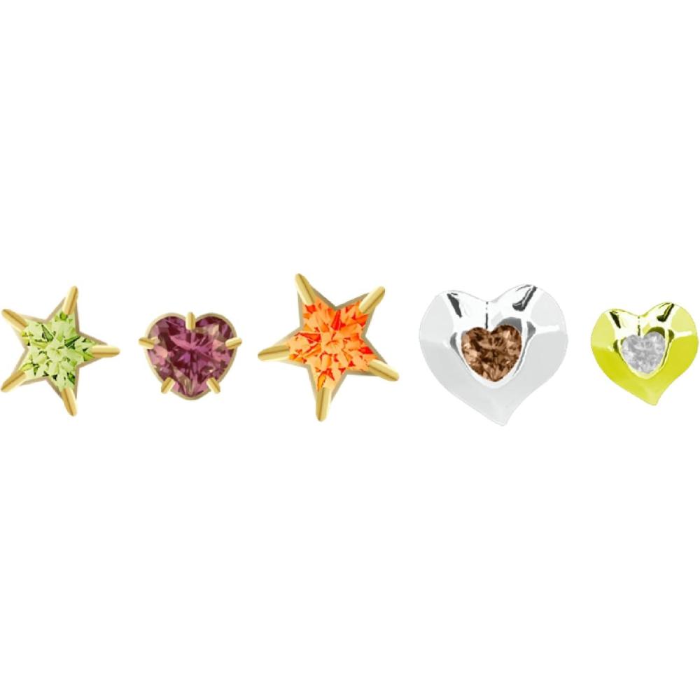 imageCrocs Jibbitz Charms Elevated  Versatile Designs for Girls and Boys  Synthetic and Man Made ConstructionMeta Stars and Hearts