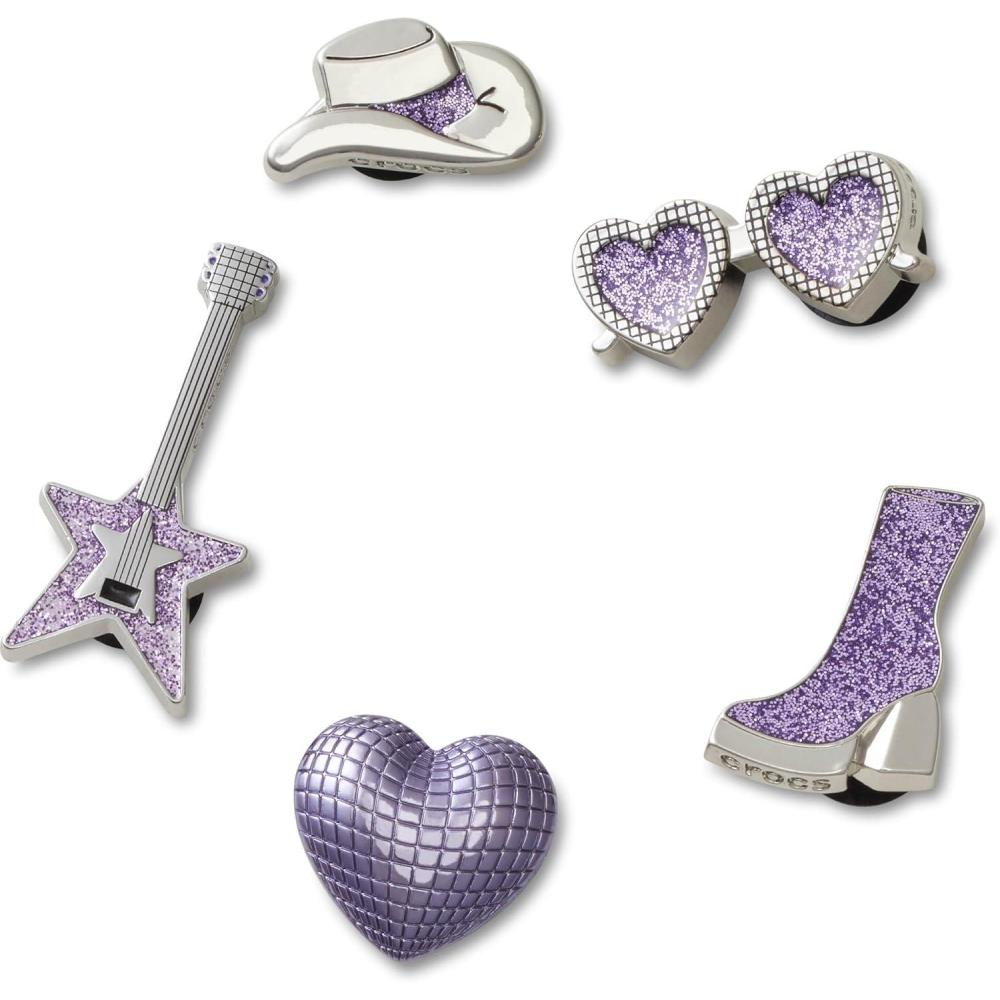 imageCrocs Jibbitz Girls Favorites Shoe Charm Packs Heart Country Concerts 5Pack