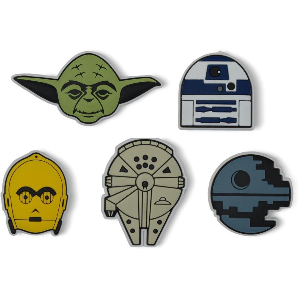 imageCrocs Jibbitz Packs for Shoes and Sandals  Beautiful Accessory Colorful Charms and Constructed with Synthetic MaterialStar Wars 5Pack