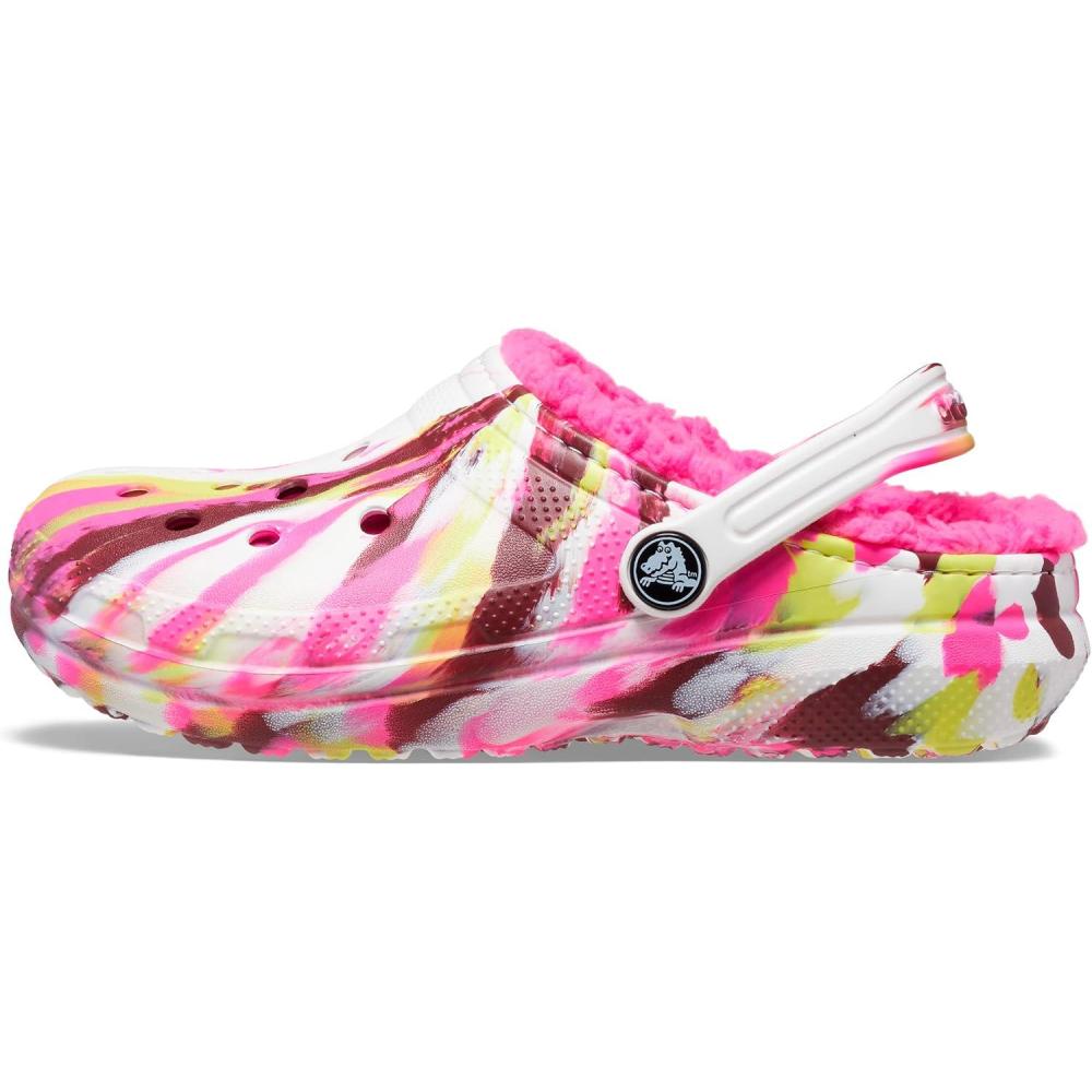 imageCrocs Kids Classic Lined ClogsElectric PinkMulti Marbled Tiedye
