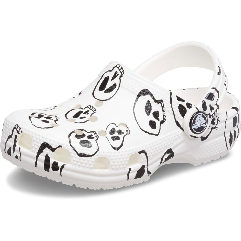 imageCrocs Kids Crocsfunlab Buzz Woody ClogsWhiteBlack Skull Print