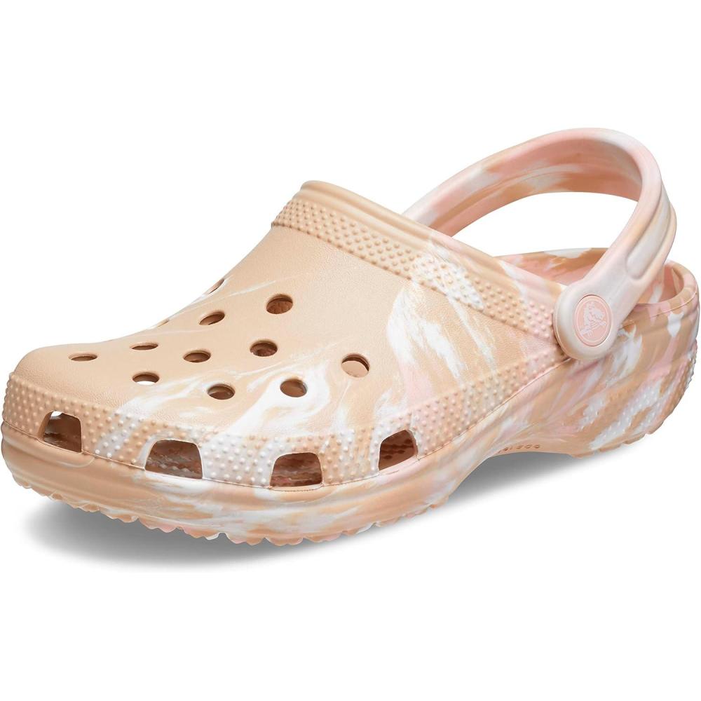 imageCrocs Unisex Adult Classic Marbled TieDye ClogsChaiPink Rose