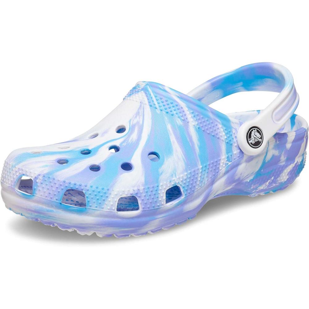 imageCrocs Unisex Adult Classic Marbled TieDye ClogsWhiteOxygen