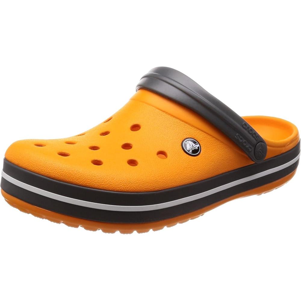 imageCrocs Unisex Adult Crocband ClogOrange Blazing Orange Slate Grey 000
