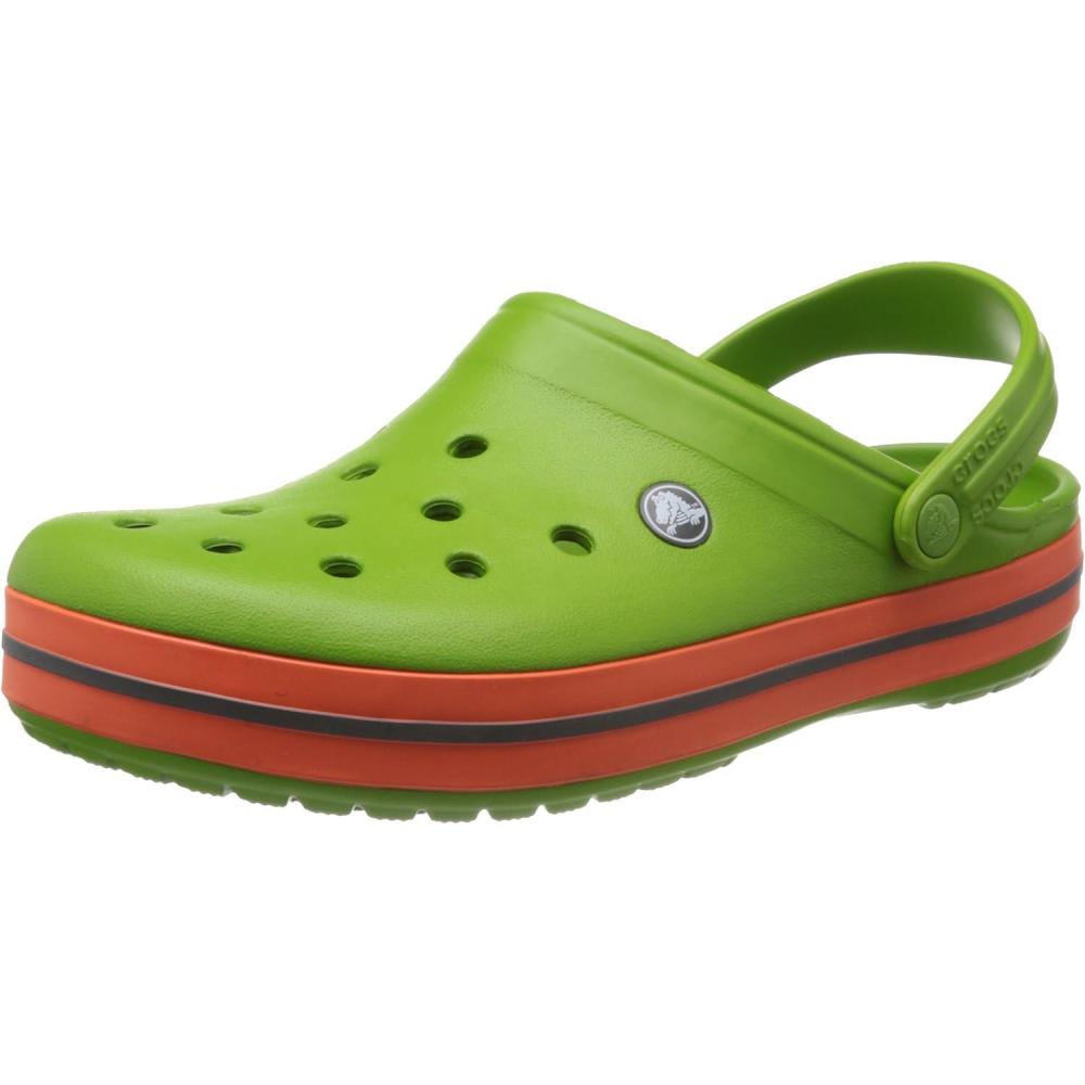 imageCrocs Unisex Adult Crocband ClogParrot Green Tangerine