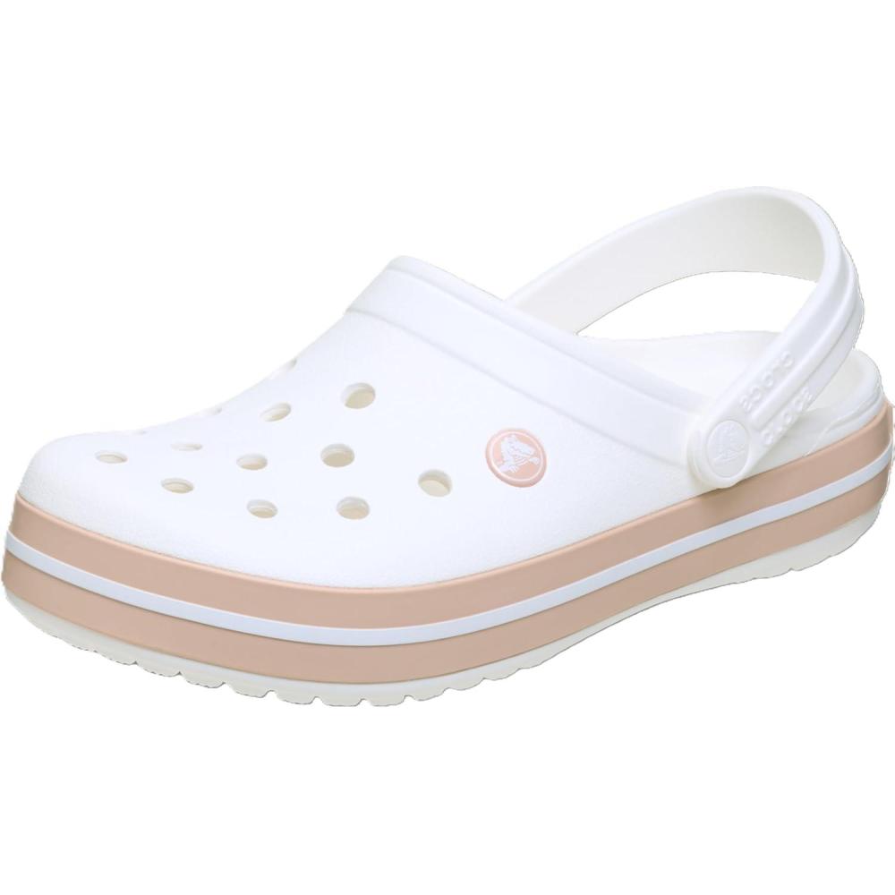 imageCrocs Unisex Adult Crocband ClogWhitePink Caramel