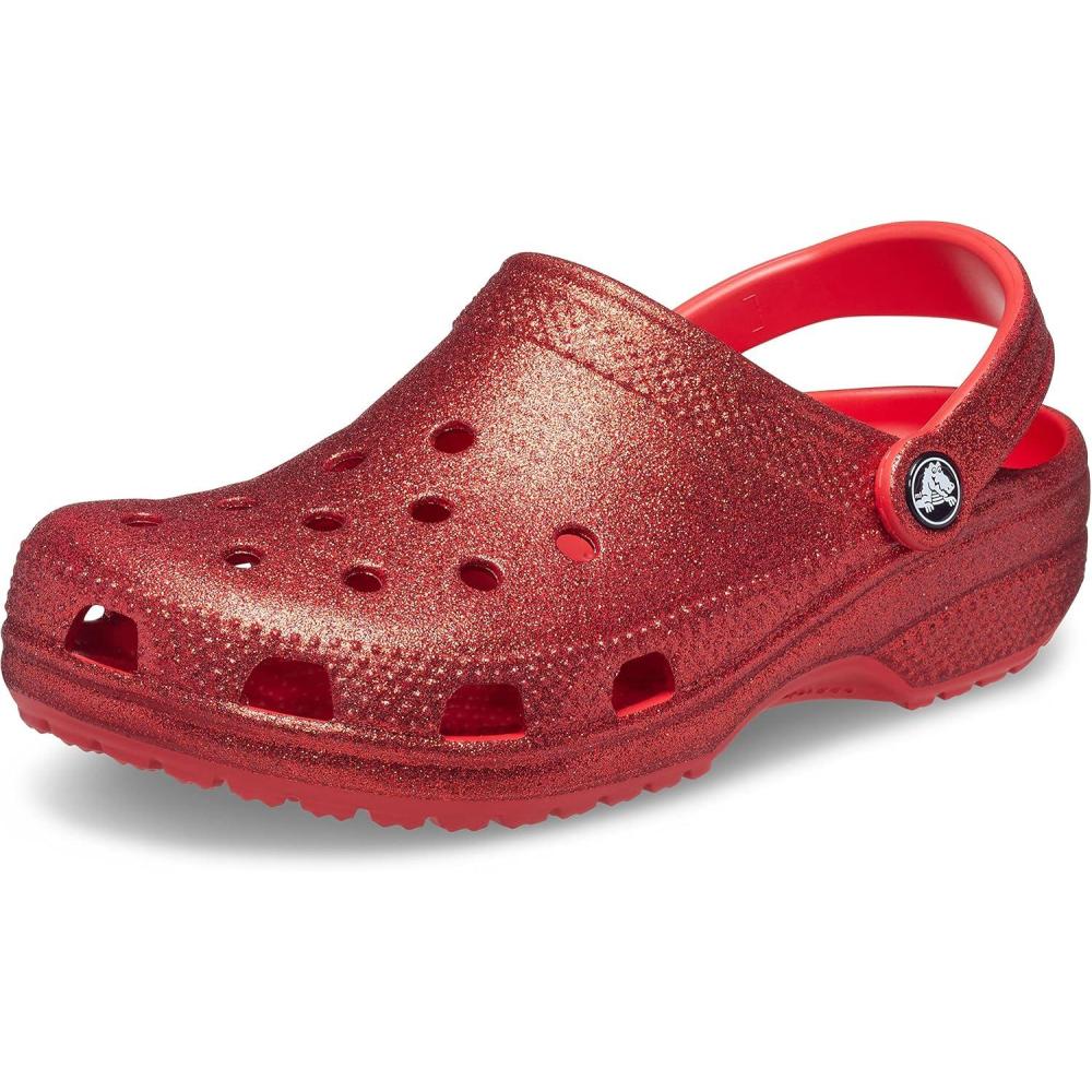 imageCrocs UnisexAdult Classic Glitter ClogsFlame