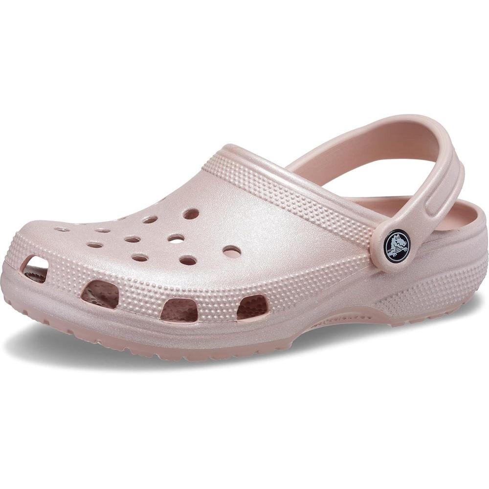 imageCrocs UnisexAdult Classic Glitter ClogsPink Clay Simmer