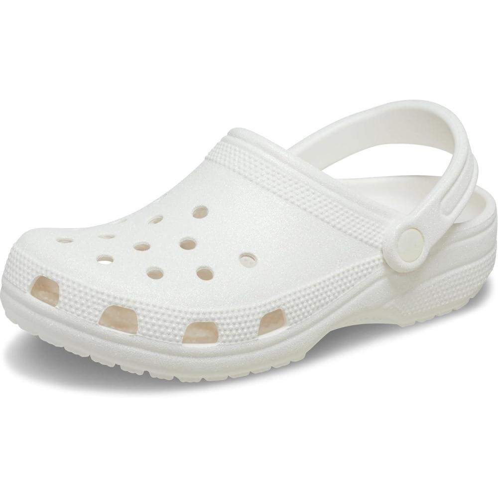 imageCrocs UnisexAdult Classic Glitter ClogsWhite